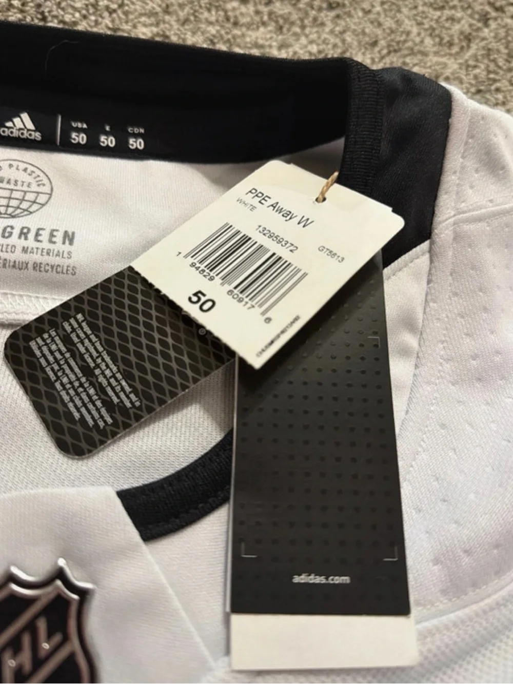 NWT Pittsburgh Penguins Mens White Away 50 Hockey Jersey New Adidas Blank